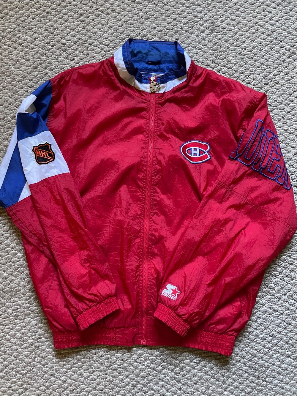 Vintage starter Montreal Canadians Hockey nhl full zip windbreaker jacket